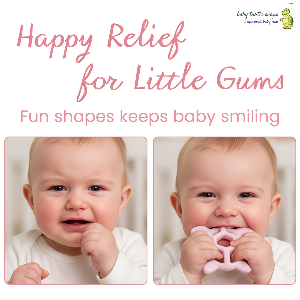 Silicone Baby Teething Toy Soft BPA Free Turtle Shape Chew Toy, Multiple Textured Massage Points for Baby Gums Dishwasher Safe Teethers for Babies (Blue)