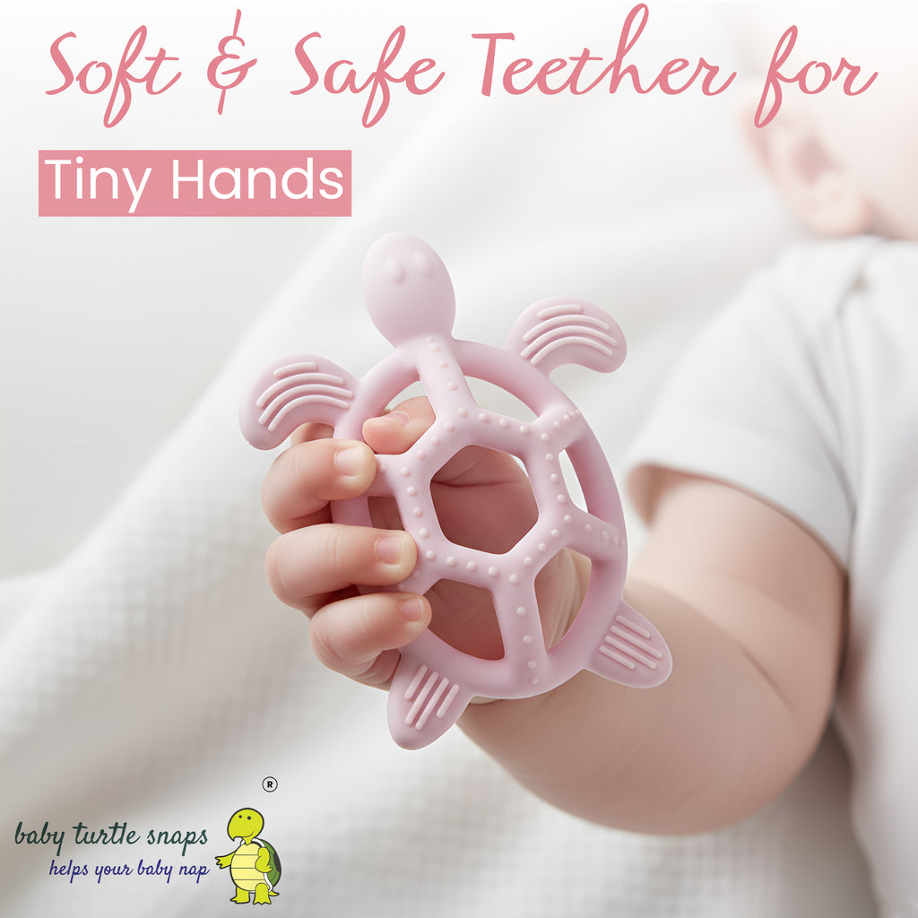 Silicone Baby Teething Toy Soft BPA Free Turtle Shape Chew Toy, Multiple Textured Massage Points for Baby Gums Dishwasher Safe Teethers for Babies (Blue)