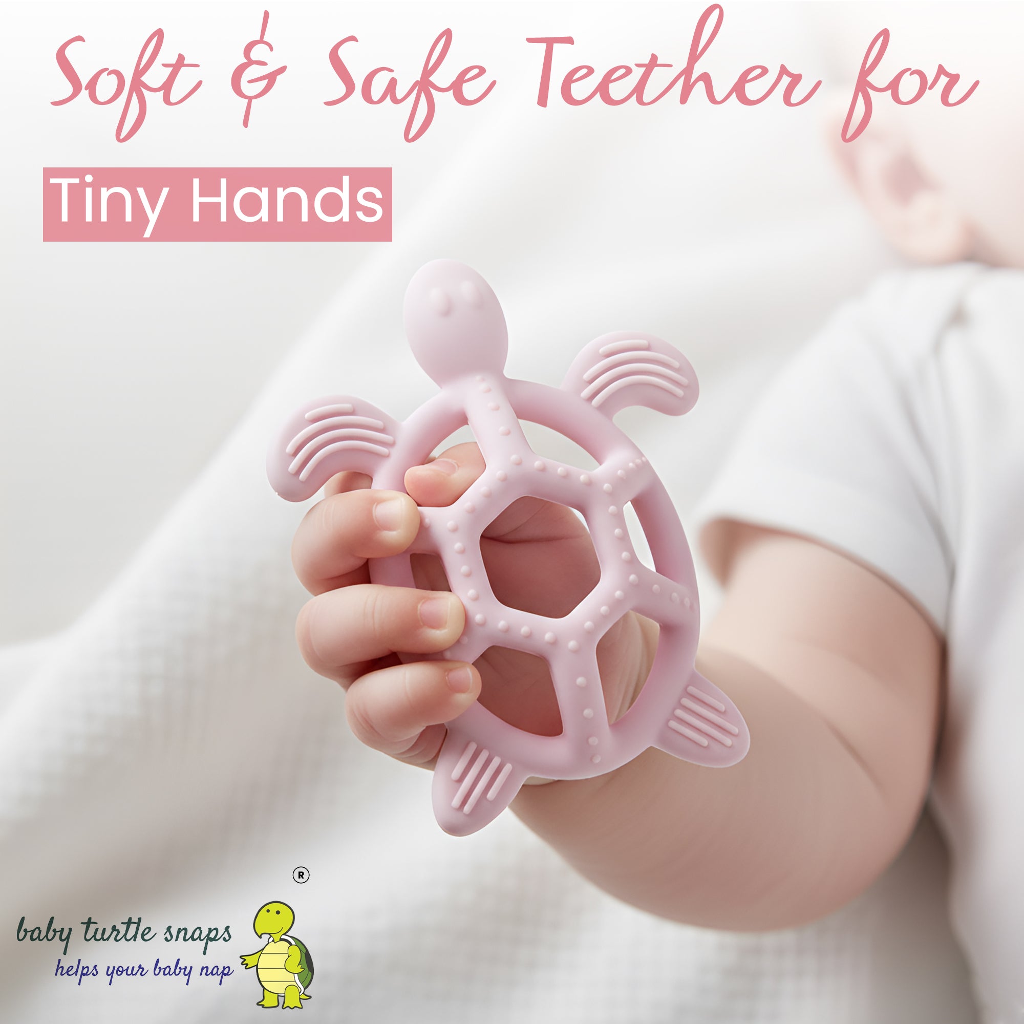 Silicone Baby Teething Toy Soft BPA Free Turtle Shape Chew Toy, Multiple Textured Massage Points for Baby Gums Dishwasher Safe Teethers for Babies (Blue)