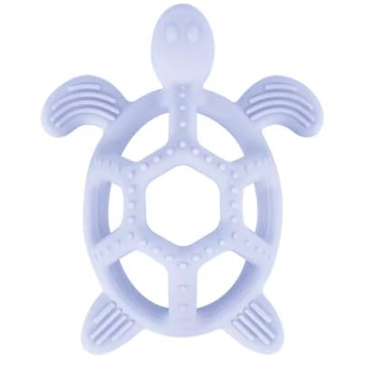 Silicone Baby Teething Toy Soft BPA Free Turtle Shape Chew Toy, Multiple Textured Massage Points for Baby Gums Dishwasher Safe Teethers for Babies (Blue)