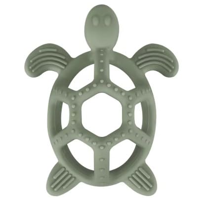 Silicone Baby Teething Toy Soft BPA Free Turtle Shape Chew Toy, Multiple Textured Massage Points for Baby Gums Dishwasher Safe Teethers for Babies (Blue)