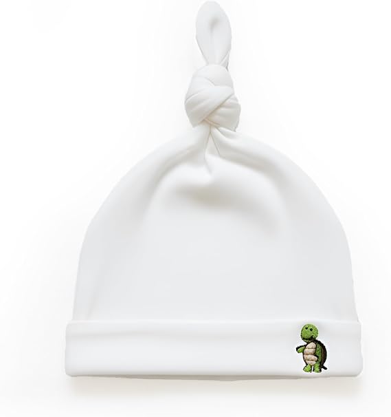 Newborn Knotted Hat Soft Breathable Cotton Beanie with Adjustable Knot for Baby Boys & Girls