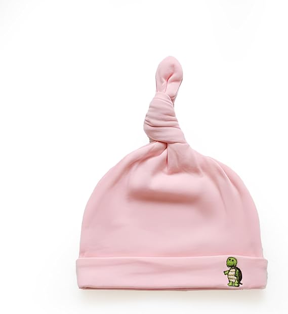 Newborn Knotted Hat Soft Breathable Cotton Beanie with Adjustable Knot for Baby Boys & Girls