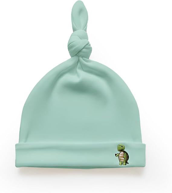 Newborn Knotted Hat Soft Breathable Cotton Beanie with Adjustable Knot for Baby Boys & Girls