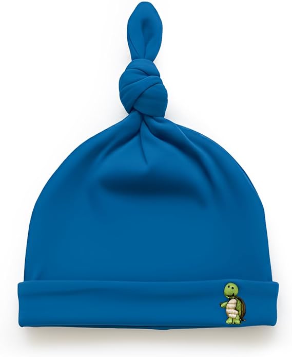 Newborn Knotted Hat Soft Breathable Cotton Beanie with Adjustable Knot for Baby Boys & Girls