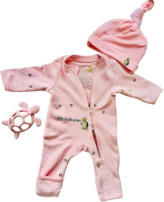 Baby Cotton Onesie – Baby Sleeper Romper with Two-Way Zipper, swaddle system, Fold-Over Cuffs