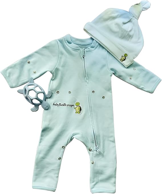Baby Cotton Onesie – Baby Sleeper Romper with Two-Way Zipper, swaddle system, Fold-Over Cuffs