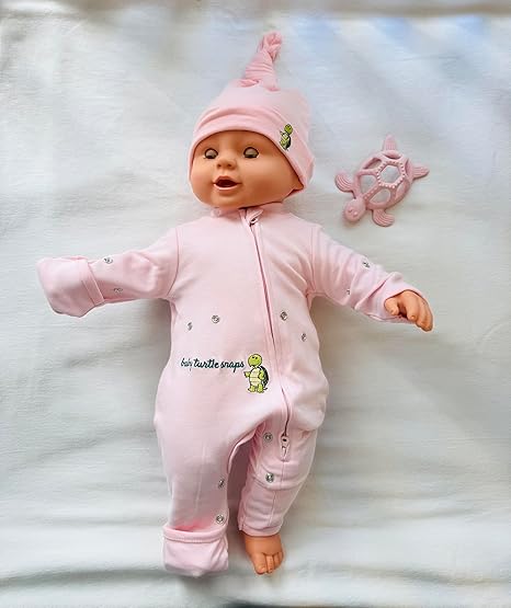 Baby Cotton Onesie – Baby Sleeper Romper with Two-Way Zipper, swaddle system, Fold-Over Cuffs