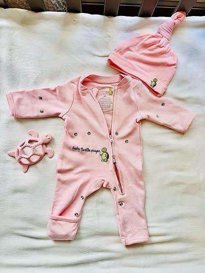 Baby Cotton Onesie – Baby Sleeper Romper with Two-Way Zipper, swaddle system, Fold-Over Cuffs