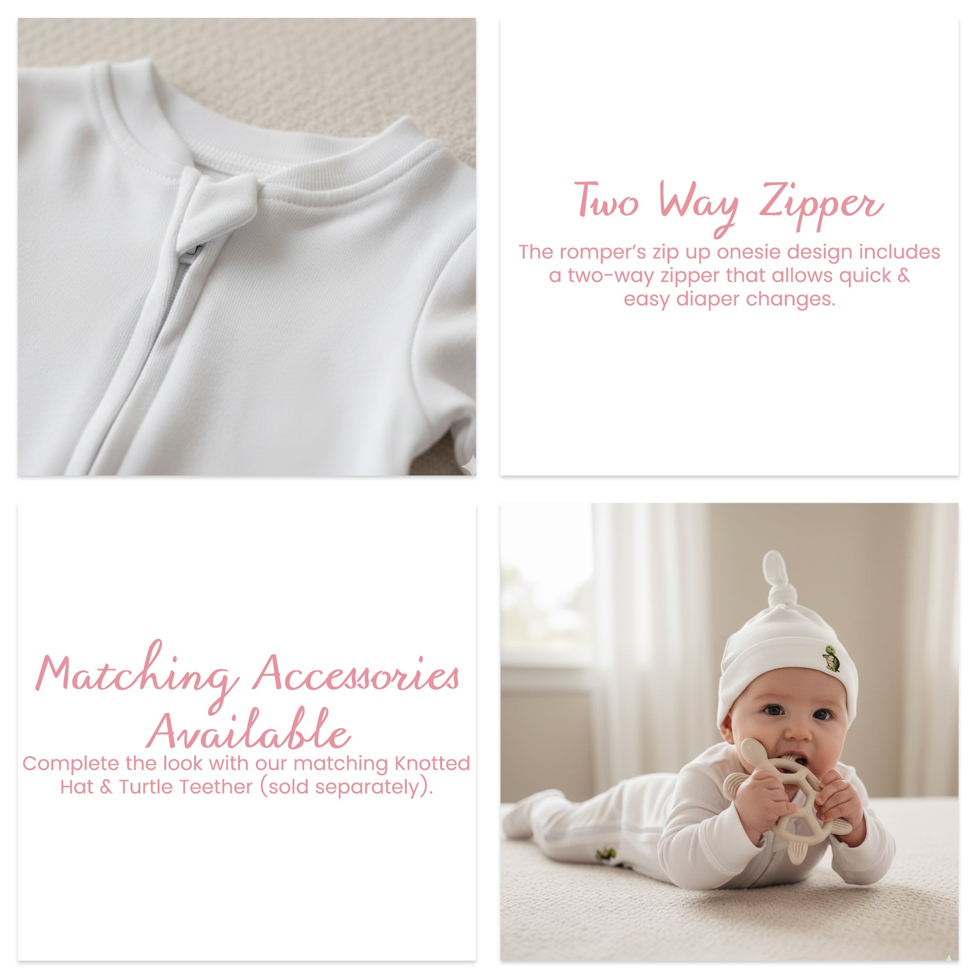 Cotton Baby Romper Soft Fold Over Hands & Feet Sleeper with Adjustable Snap Swaddle Design