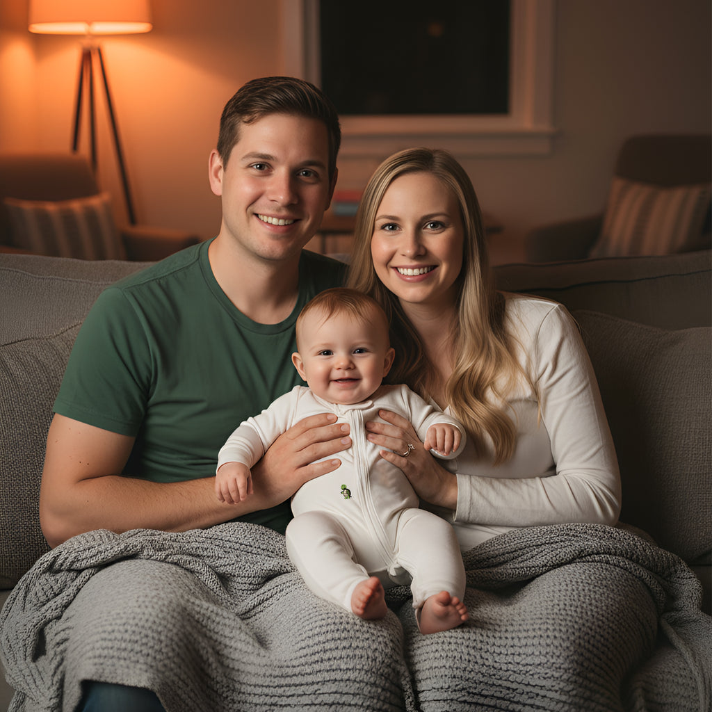 Cotton Baby Romper Soft Fold Over Hands & Feet Sleeper with Adjustable Snap Swaddle Design