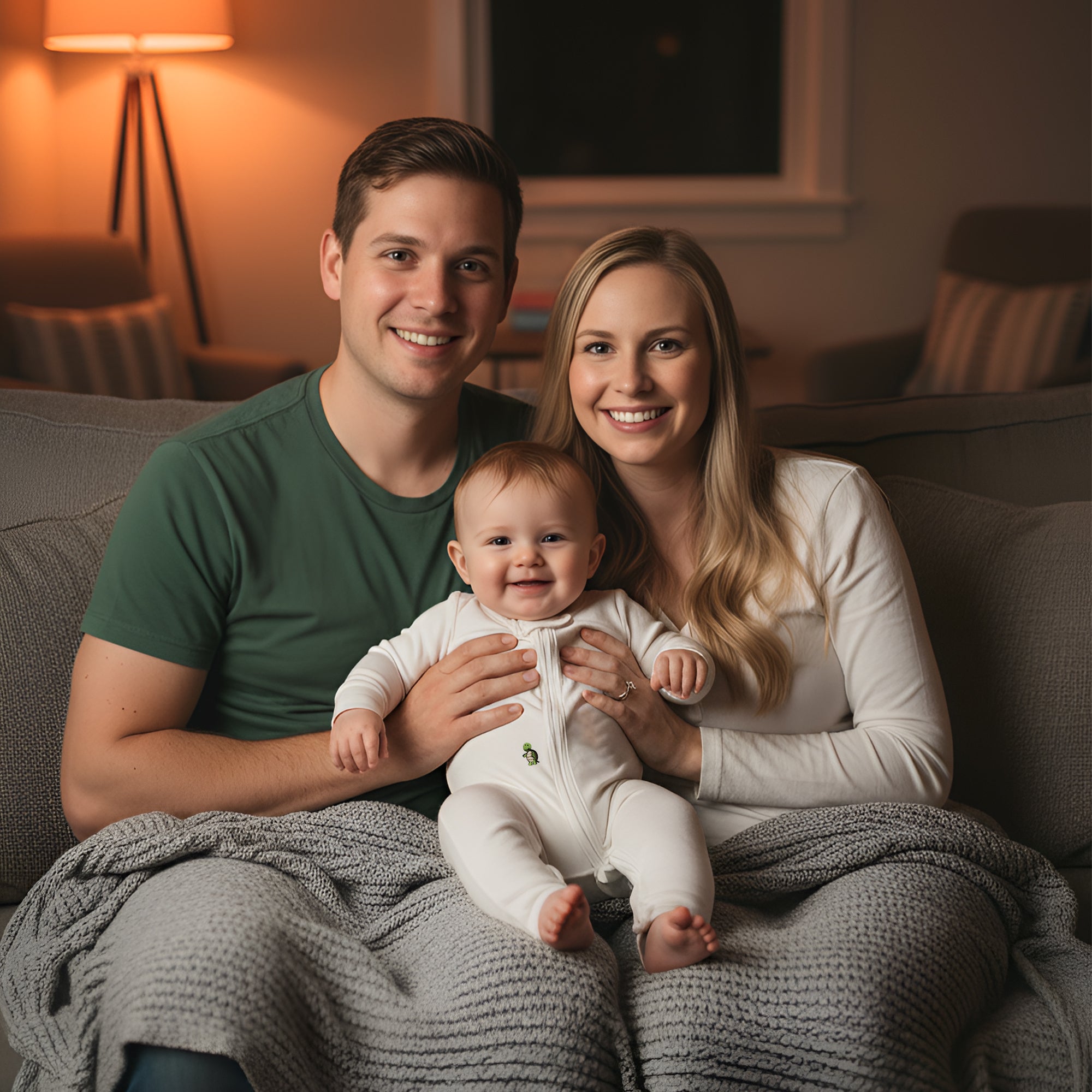 Cotton Baby Romper Soft Fold Over Hands & Feet Sleeper with Adjustable Snap Swaddle Design