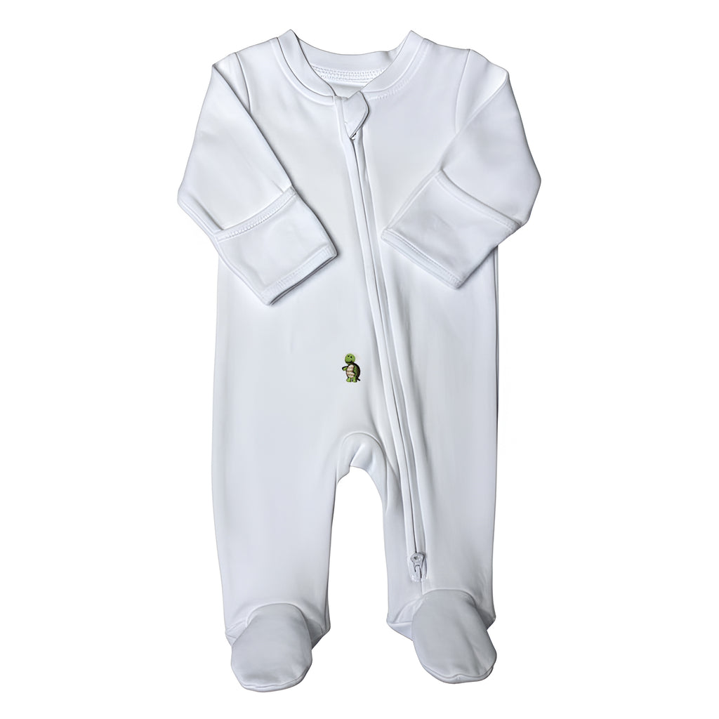 Cotton Baby Romper Soft Fold Over Hands & Feet Sleeper with Adjustable Snap Swaddle Design