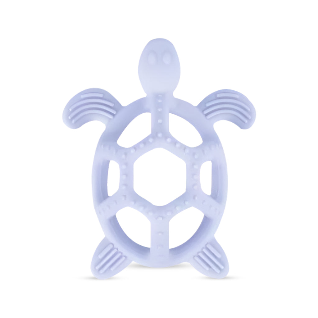 Silicone Baby Teething Toy Soft BPA Free Turtle Shape Chew Toy, Multiple Textured Massage Points for Baby Gums Dishwasher Safe Teethers for Babies (Blue)