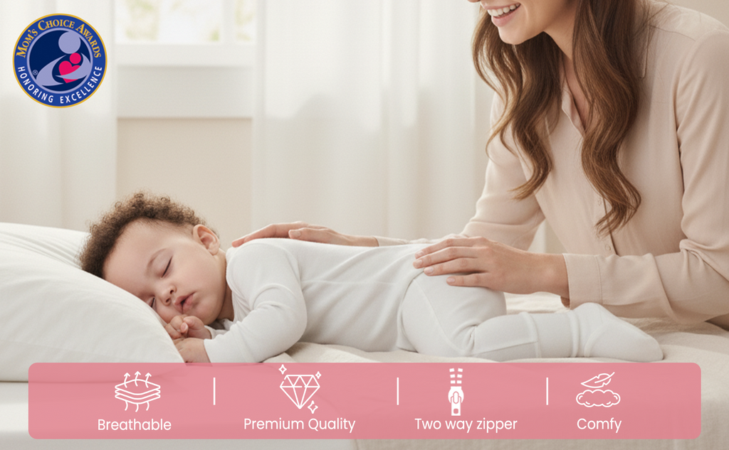 Cotton Baby Romper with Fold-Over Hands & Feet 2-Way Zipper (9–24 Months)