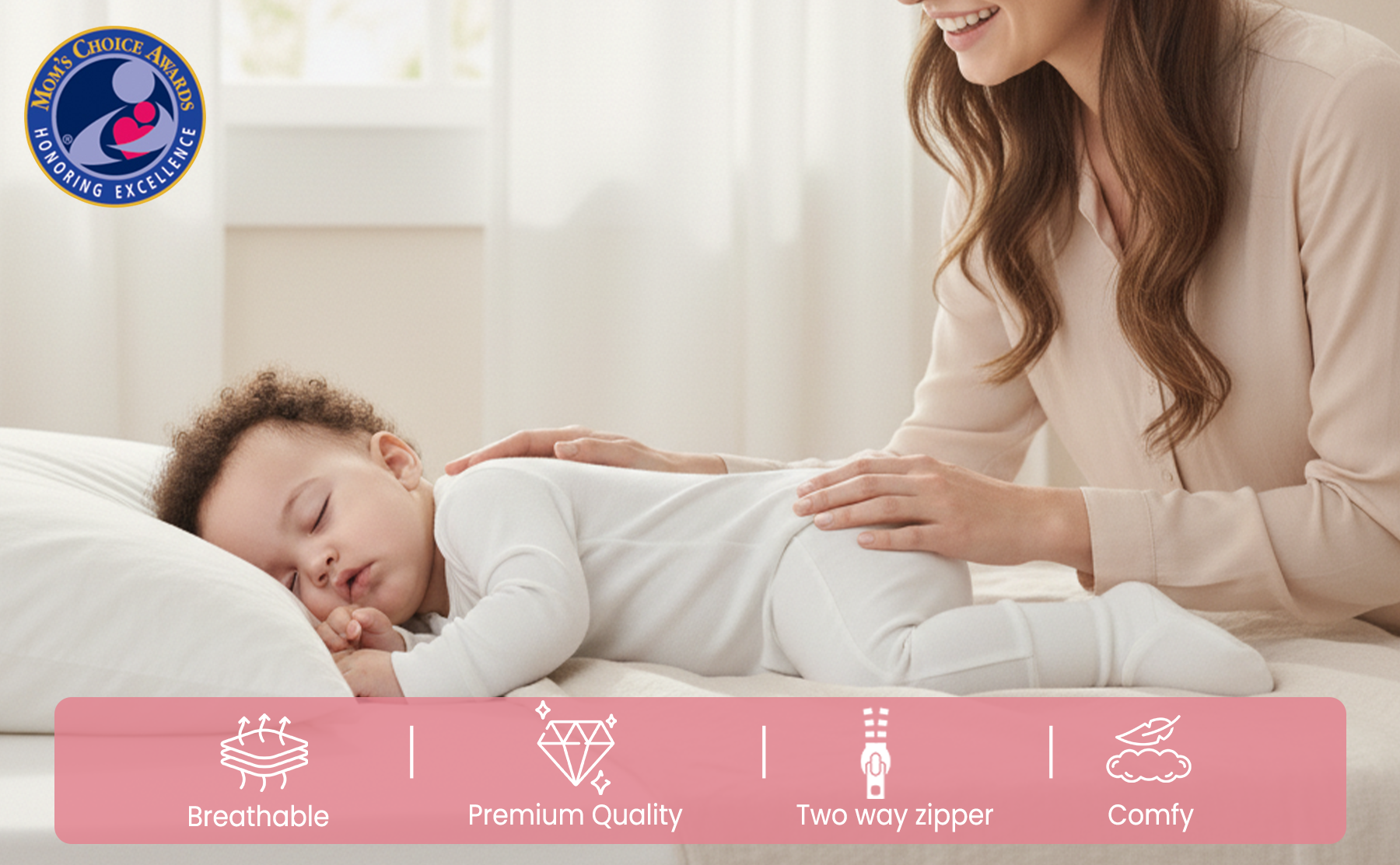 Cotton Baby Romper with Fold-Over Hands & Feet 2-Way Zipper (9–24 Months)