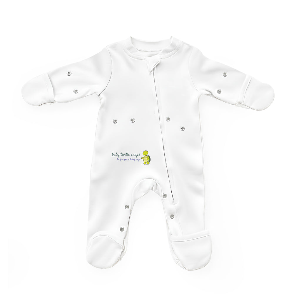Baby Cotton Onesie – Baby Sleeper Romper with Two-Way Zipper, swaddle system, Fold-Over Cuffs